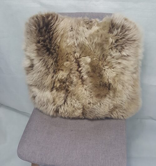 Cappicino Longwool Sheepskin Cushion On Chair
