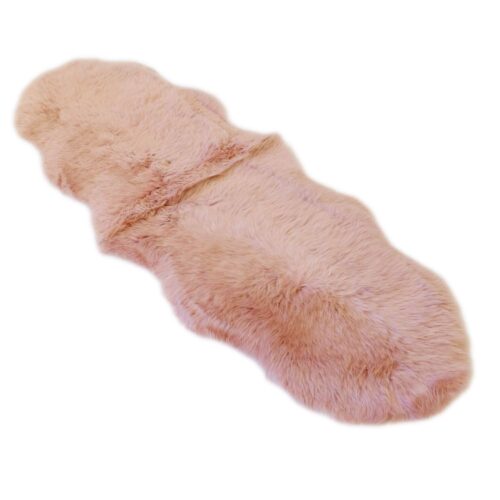 Dusty Pink Longwool Sheepskin - Double Xl Size 210Cm Long - Dusty Pink Long Wool Sheepskin Rug - Australian Merino Sheepskin