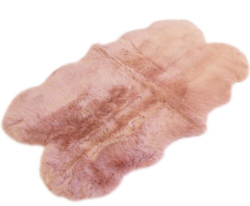Dusty Pink - Quad Sized (180 X 110Cm) - Long Wool Sheepskin Rug - Australian Merino Sheepskin 2