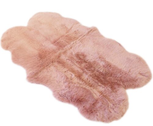 Dusty Pink - Quad Sized (180 X 110Cm) - Long Wool Sheepskin Rug - Australian Merino Sheepskin