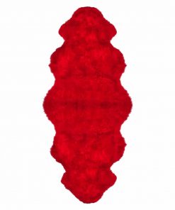 Flame-Red Double lamb skin rug