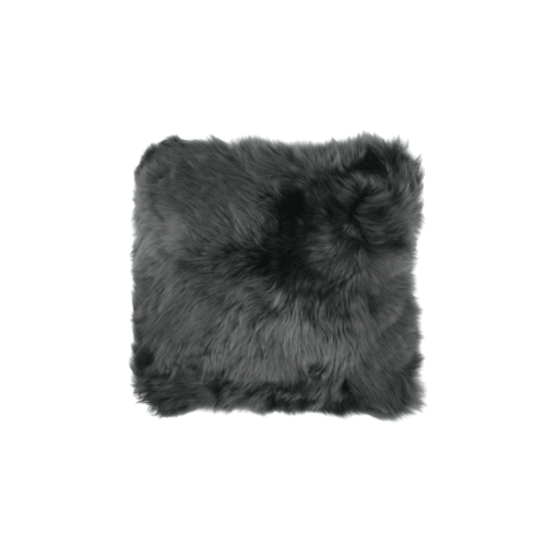 Steel Grey Long Wool Sheepskin Cushion