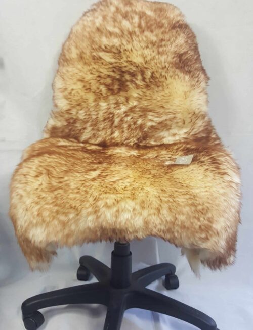 Brown Tip On Camel Longwool Office Chair Cover