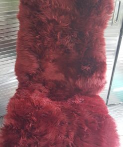 burgundy longwool sheepskin chair cover