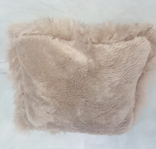 Rear Of Camel Longwool Sheepskin Cushion