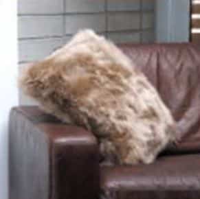 Taupe Longwool Sheepskin Cushions - Sheepskin Cushion Single Sided Longwool Sheepskin - Ozwool.com.au Australian Sheepskin Products